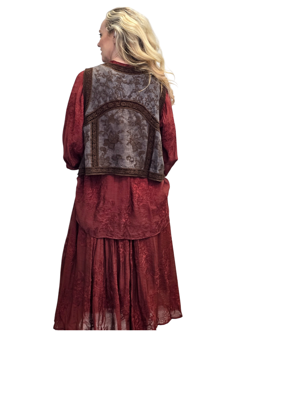 Faux Suede Vest Chocolate