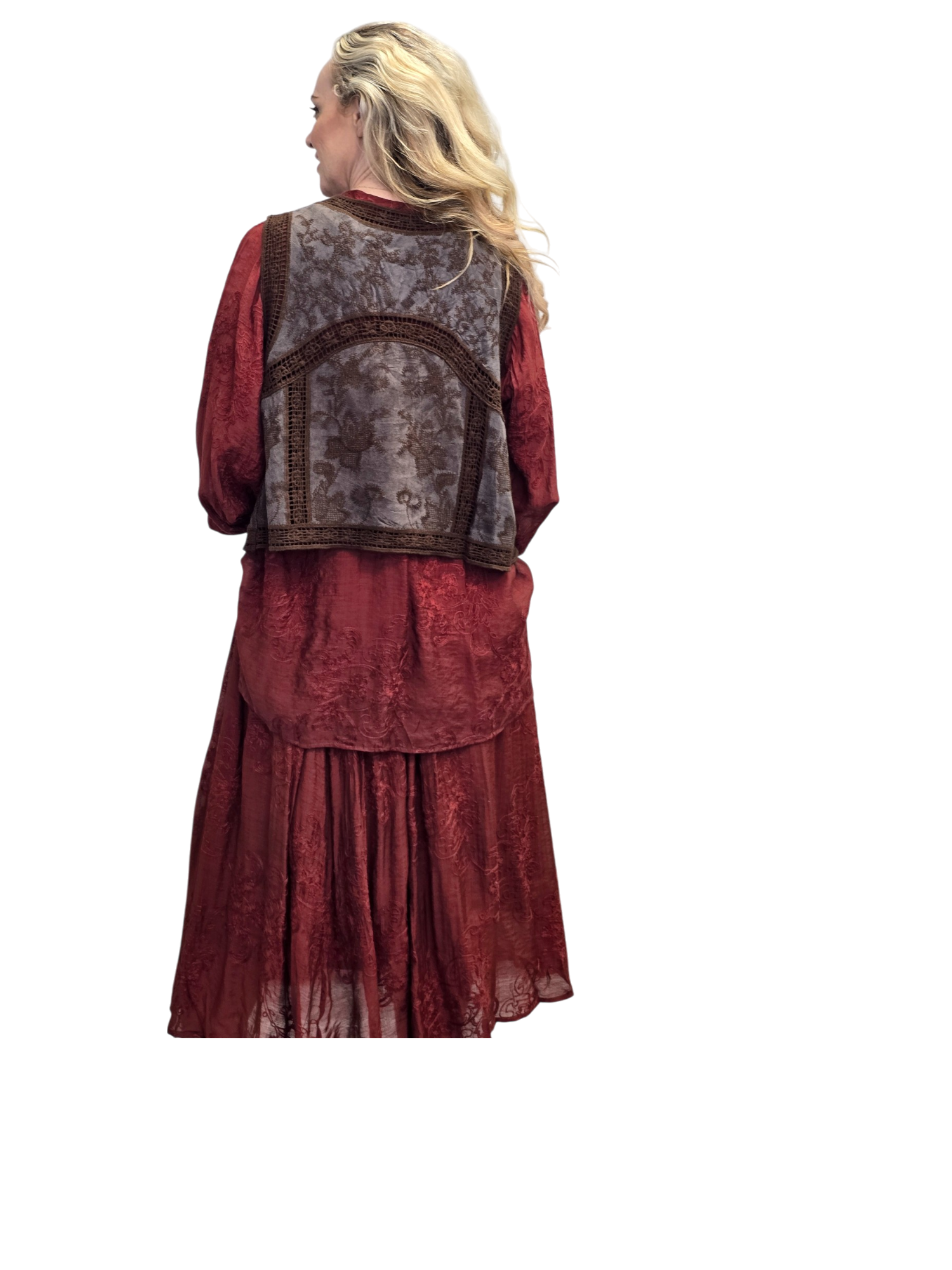 Faux Suede Vest Chocolate