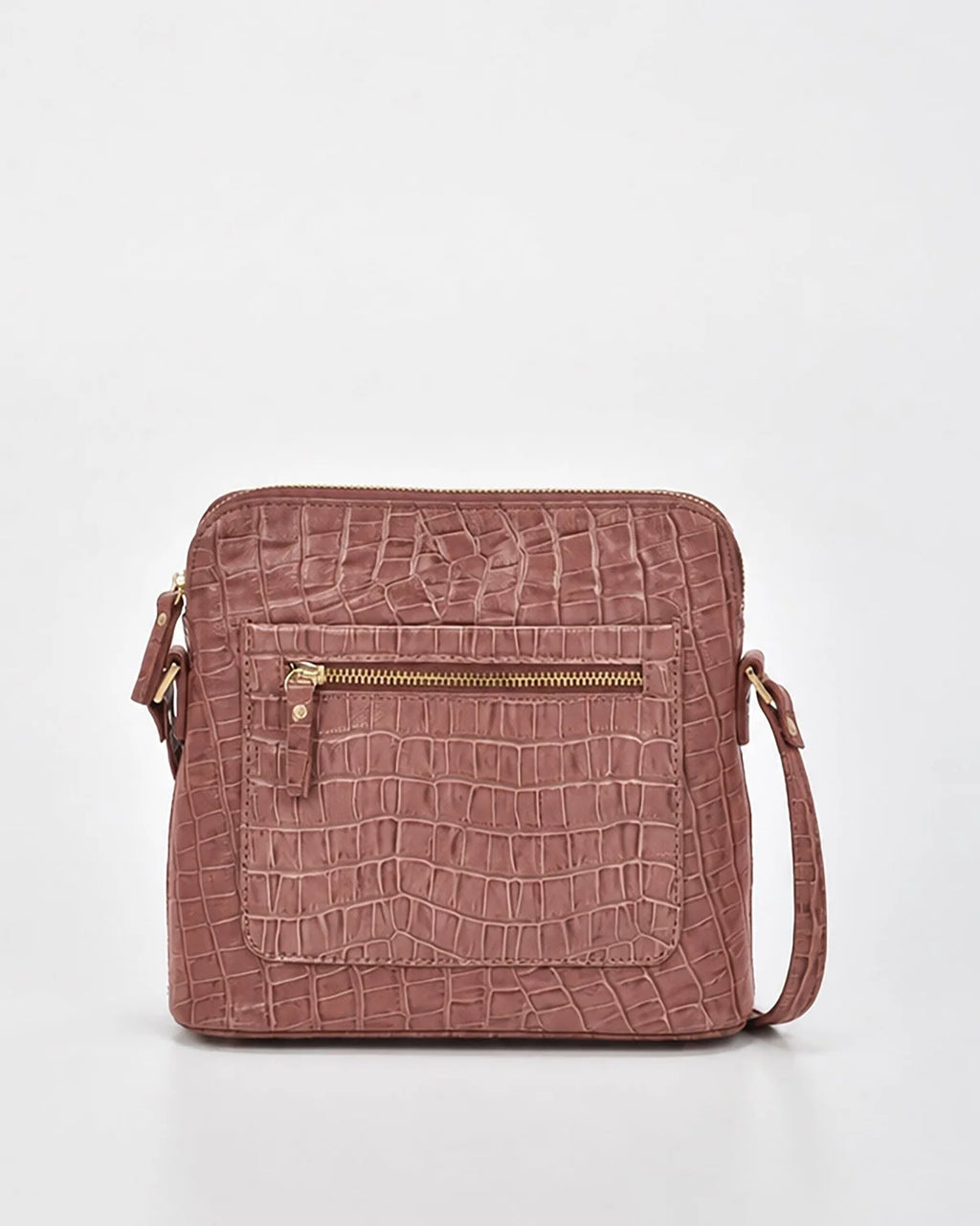 Kingsley Croc Leather  Crossbody Bag