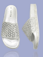 Lav-ish sandals 36 / Silver Bling Pool Slides