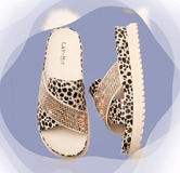 Lav-ish sandals Leopard slide lav-ish