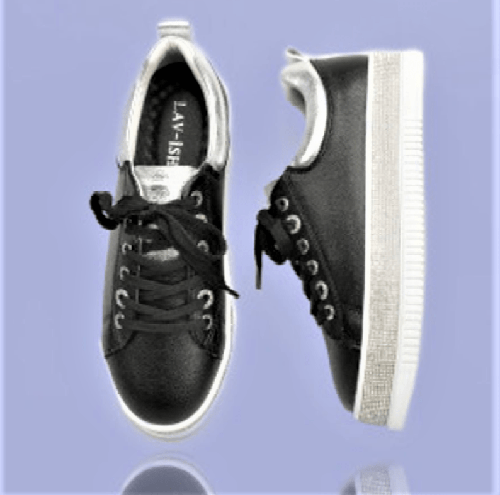 Lav-ish Sneakers Lux Crystal Sneaker- Black