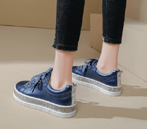 Lav-ish Sneakers Lux Crystal Sneaker- navy