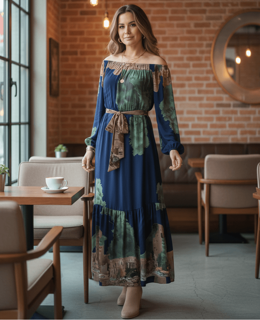 Loreta Navy Silk Blend dress Fabuler