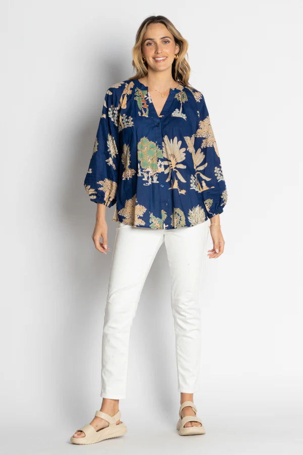 LulaLife Amrita Shirt  Navy