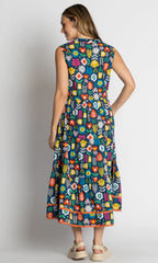 Kalina Midi Dress - Navy