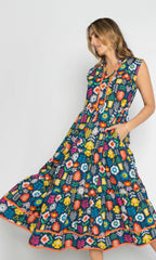 Kalina Midi Dress - Navy