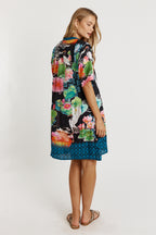 Akiko Button Dress Ocean