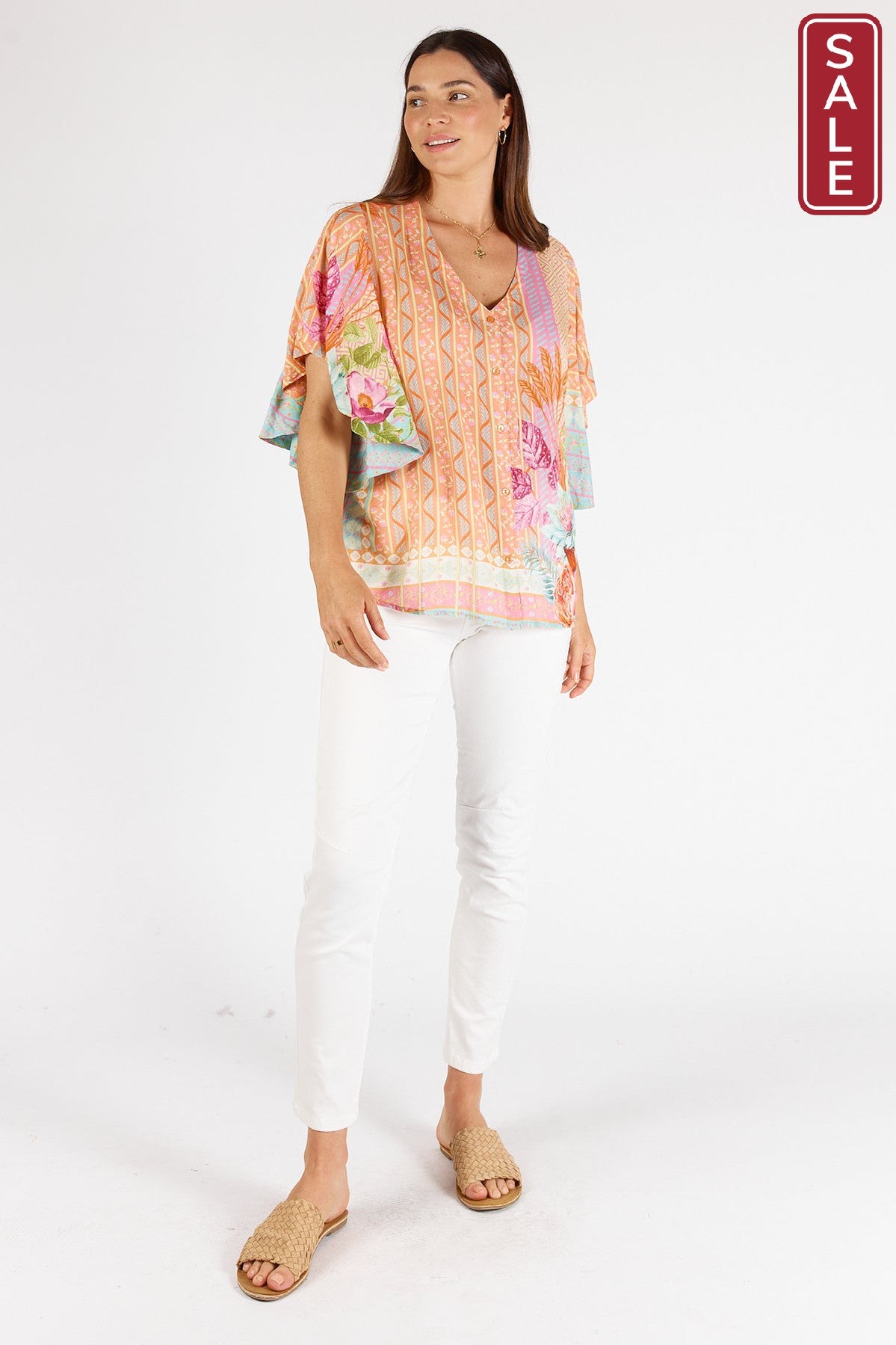 Bahama Flutter top  Coral