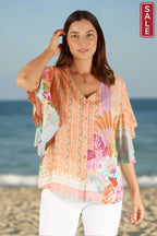 Bahama Flutter top  Coral