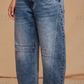 Mid Rise Barrel Denim Jeans