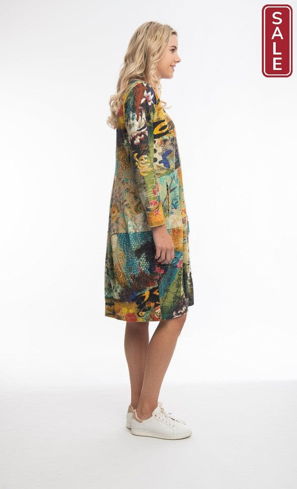 Figaro panel bubble dress