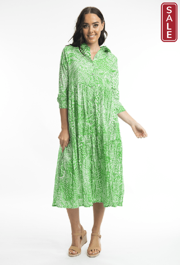 Leros Layers Dress -Green