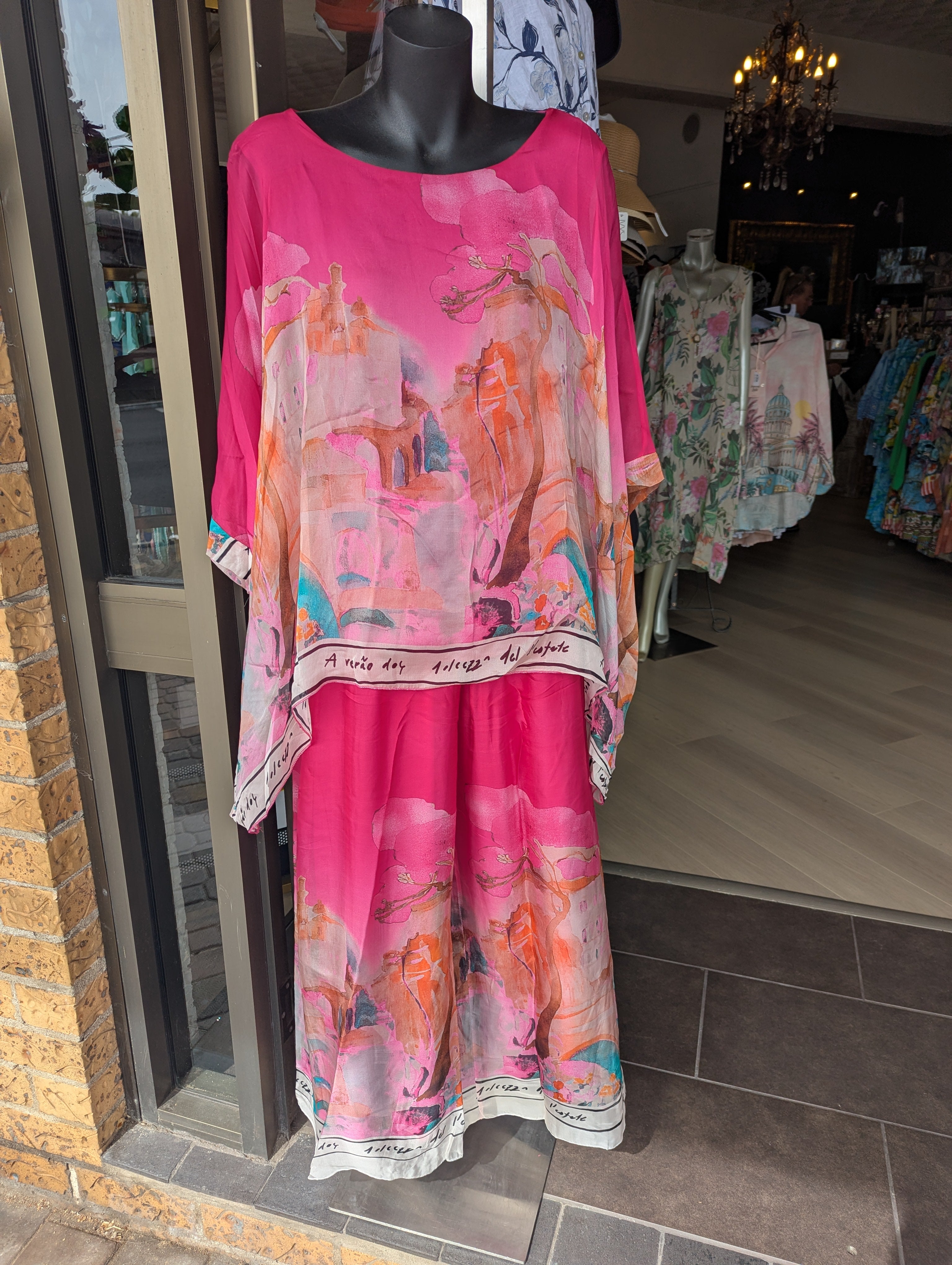 Floral Silk Kaftan Top
