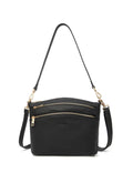 Grace Xbody Bag in black leather with gold toned metal fittings and adjustable strap.