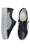 Shani Sneakers -black with luxurious leather upper and sparkling details for a stylish and comfortable look.