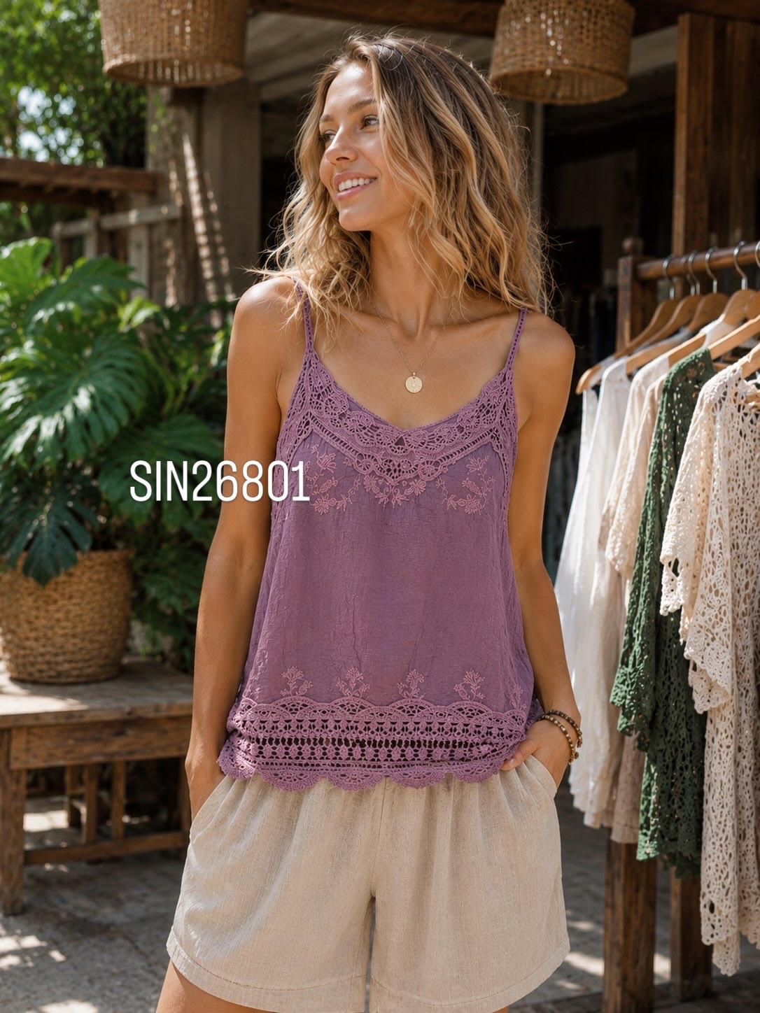 Lulusun Cotton Crochet Singlet