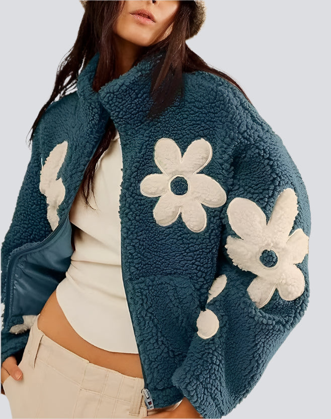 Daisy Teddy Bear Coat blue
