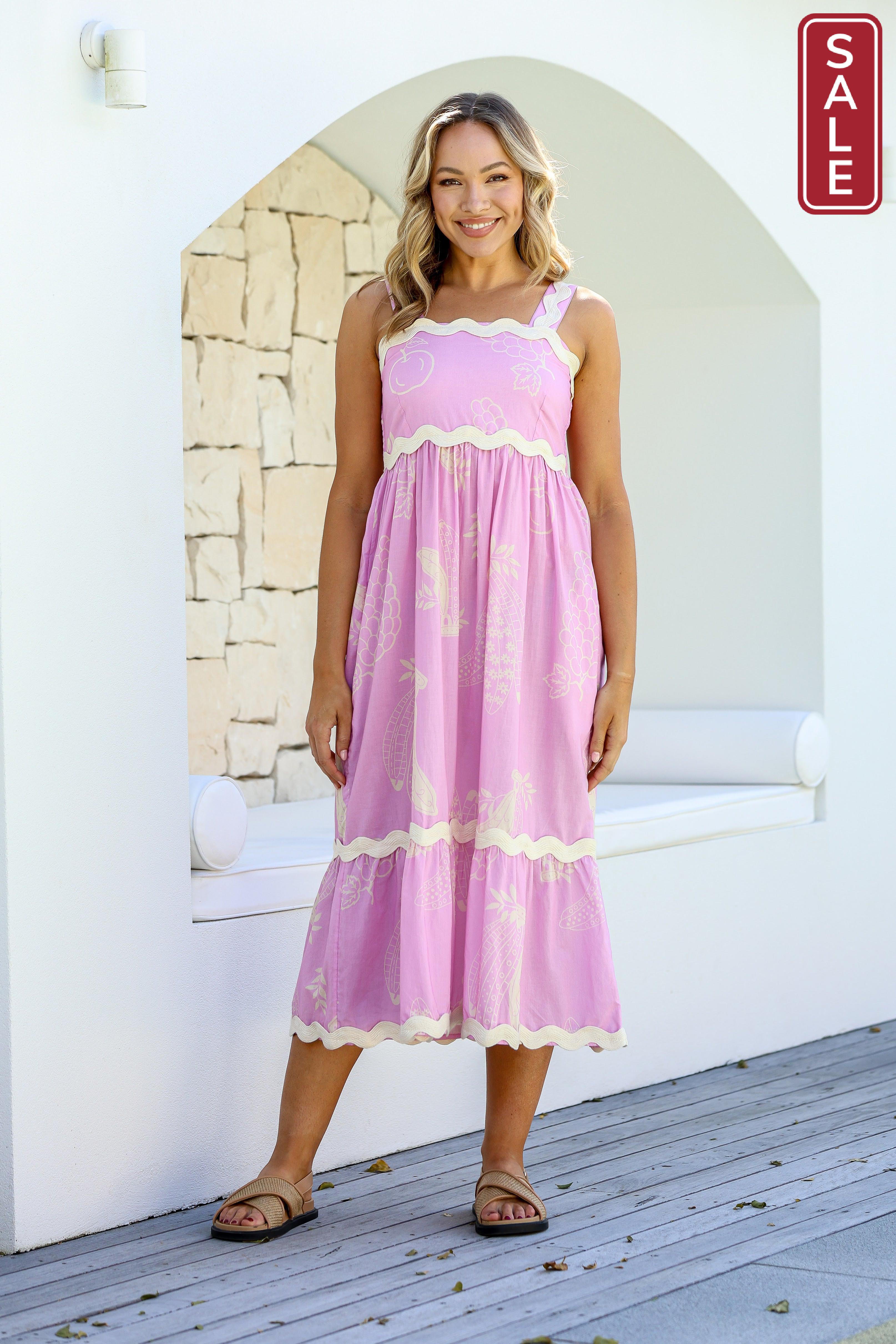 Strappy Ric Rac Dress pink