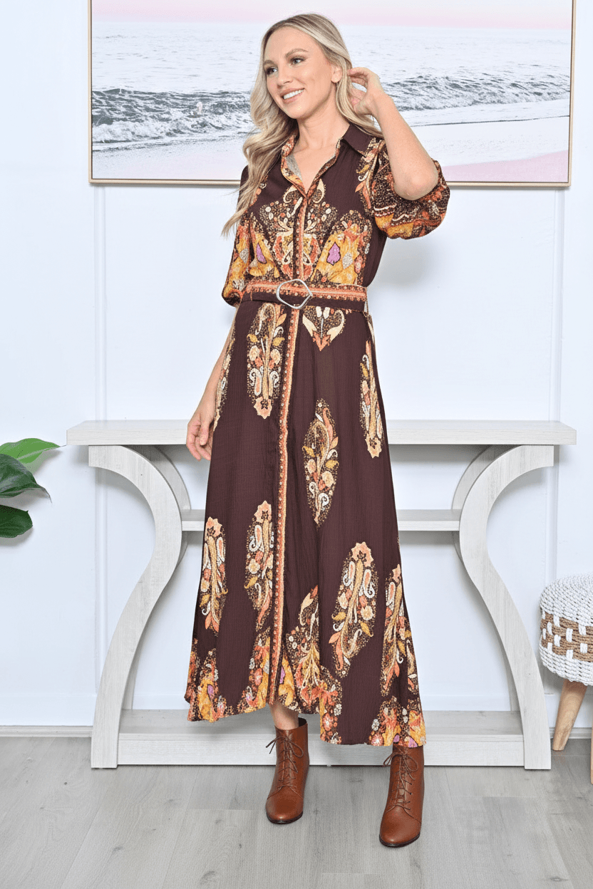 Warina Maxi Dress- rust New U Collections