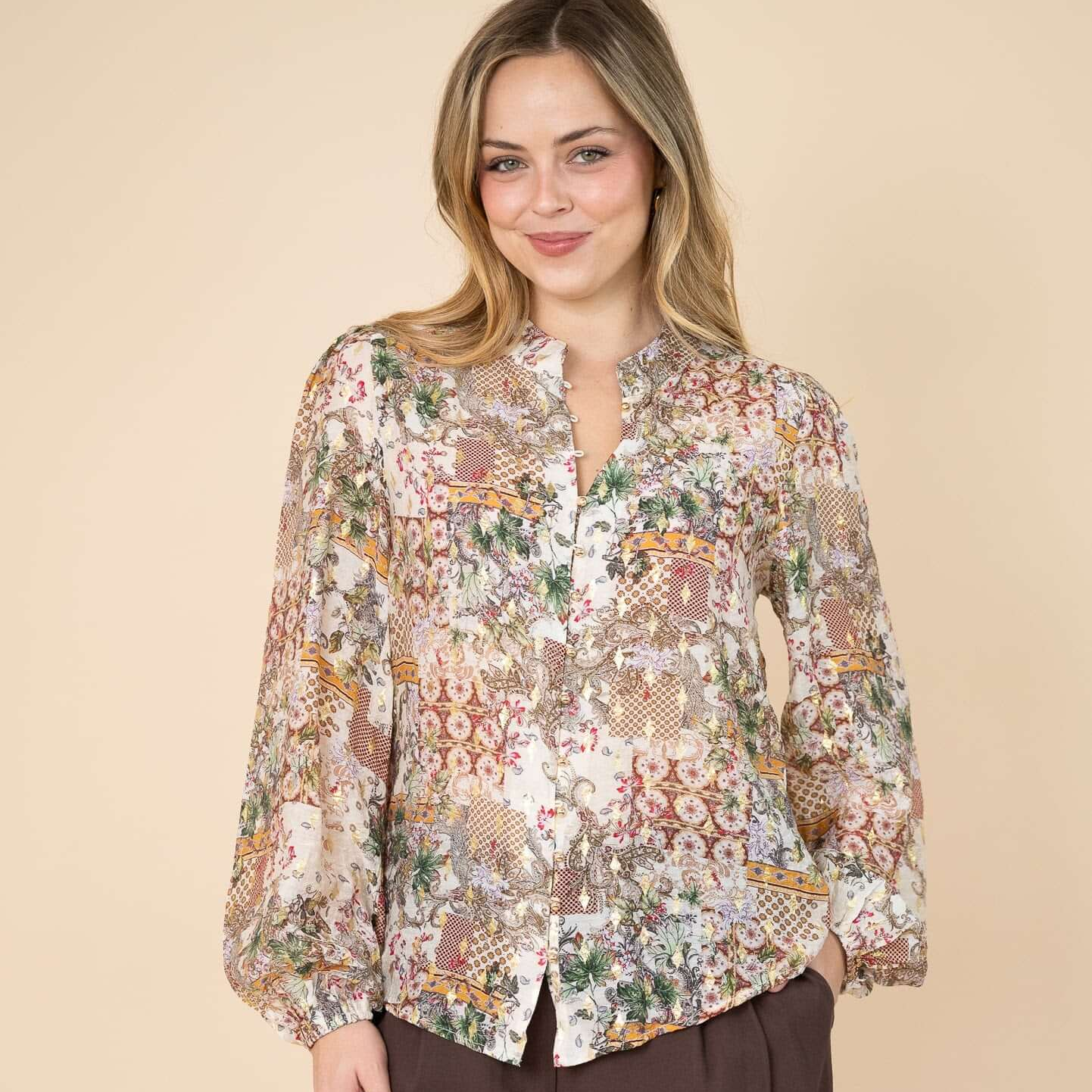 Patchwork Print Blouse So in style