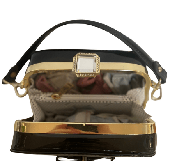 vera may Bag Sadria patent evening bag