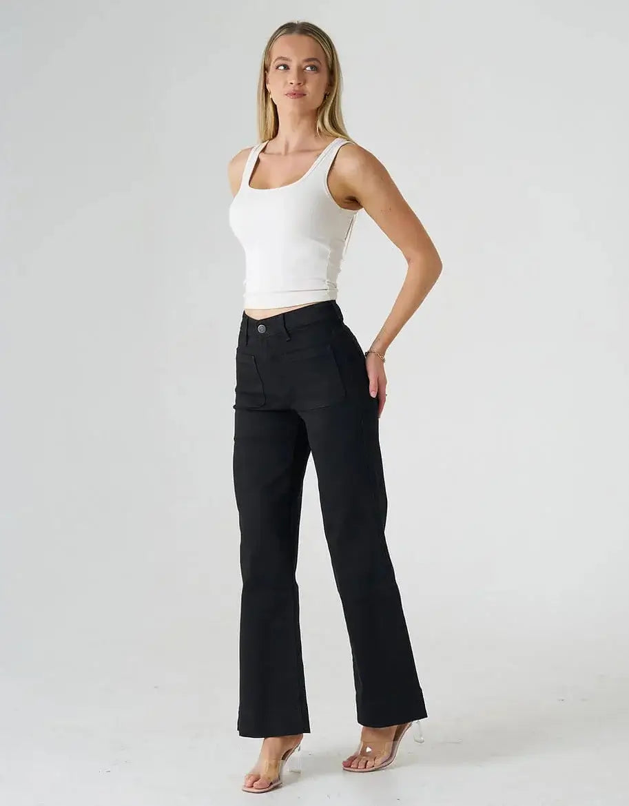 Highlands wide leg 7150 Black Wakee jeans