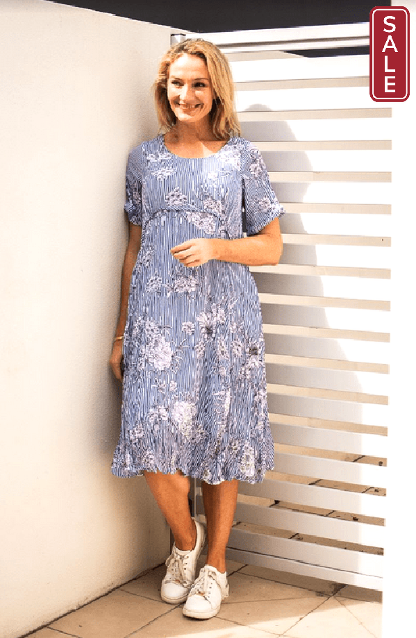 Panel Dress-stripe floral
