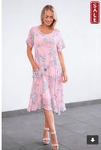Panel Dress-stripe floral