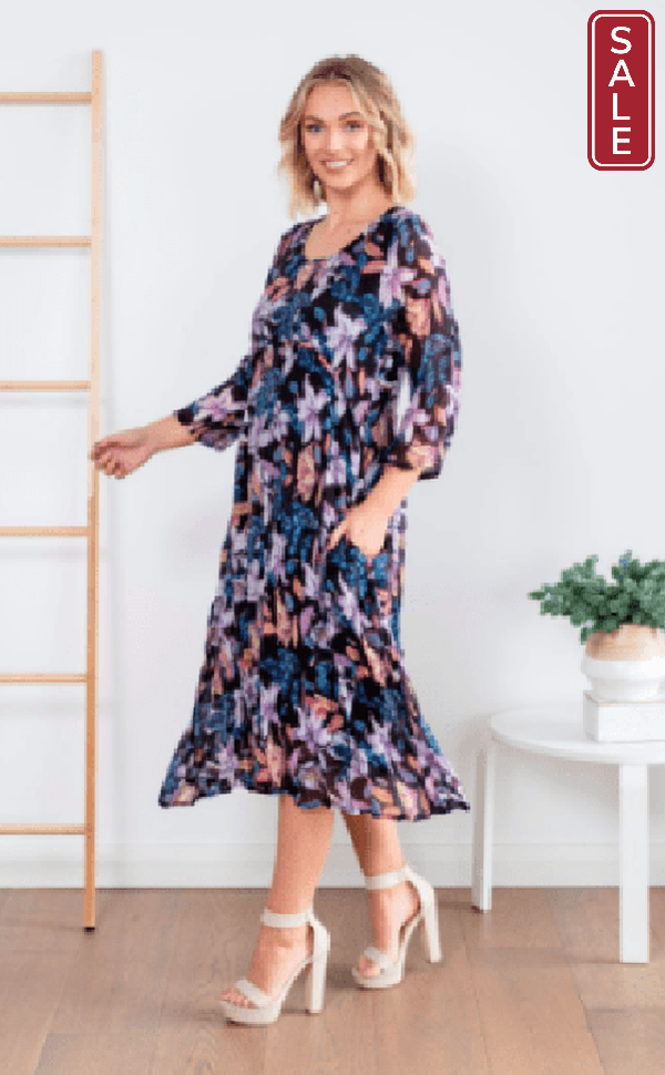 WT Christie crinkle dress BK
