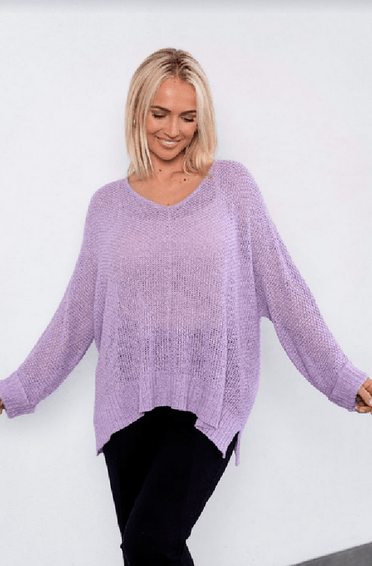willow tree knitwear Lilac / S/M WT Lola Slouchy Knit Lilac