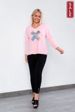 willow tree knitwear S/M WT Brenda Sequin Jumper Pink