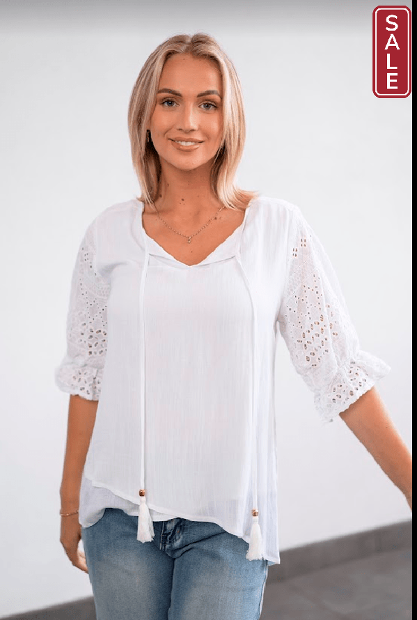 willow tree shirt/top 8 / white Jolie Saule cut out top