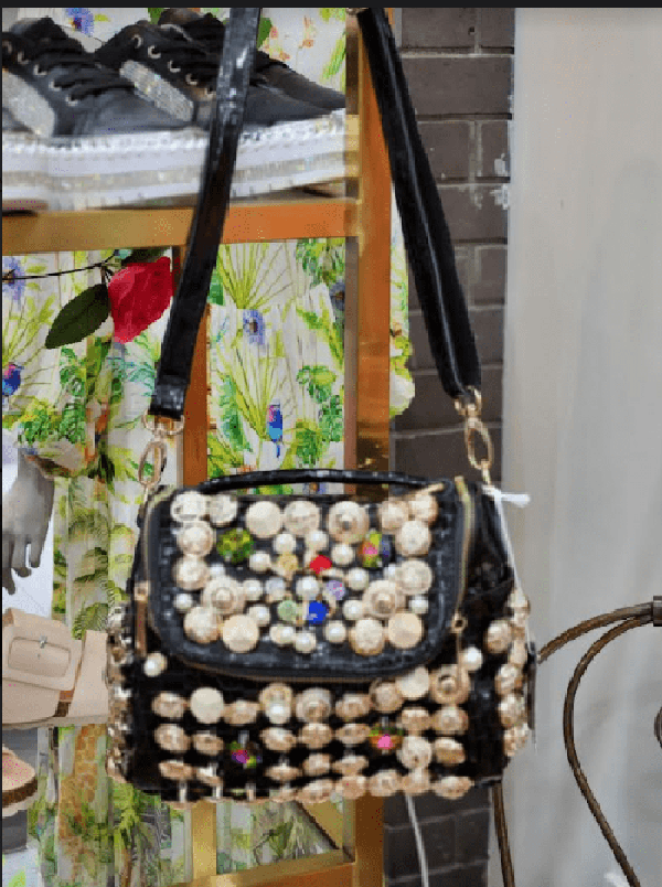 ameise Leather bags Black Button and jewel Leather Bag