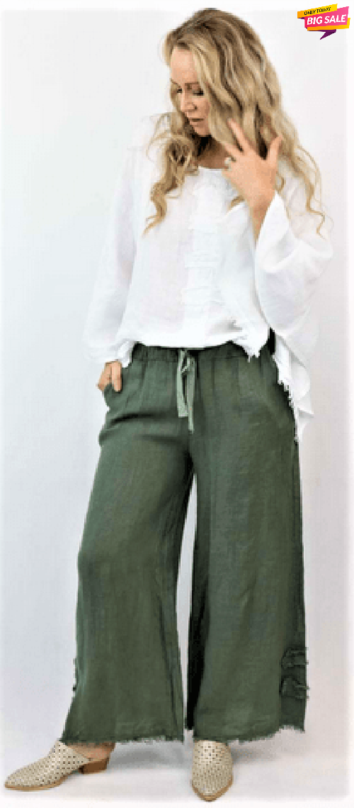 Ameise linen pants S / Khaki Deron Linen Pants
