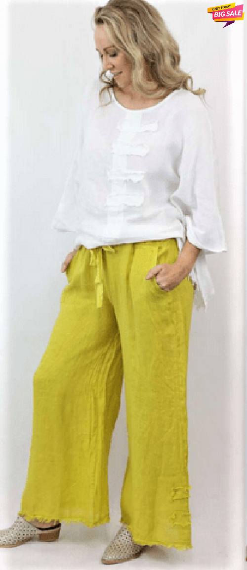 Ameise linen pants S / Lemon Deron Linen Pants