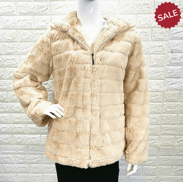 Atn Jackets BIEGE Panel Fur Coat