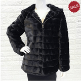 Atn Jackets BLACK Panel Fur Coat