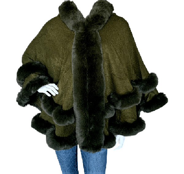 AT Lux double faux fur cape