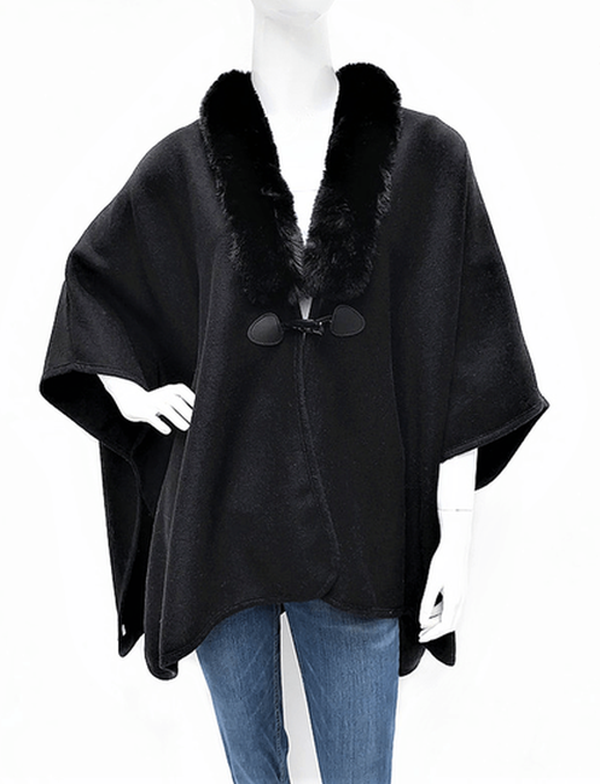 AUTN Poncho FUR COLLAR CAPE