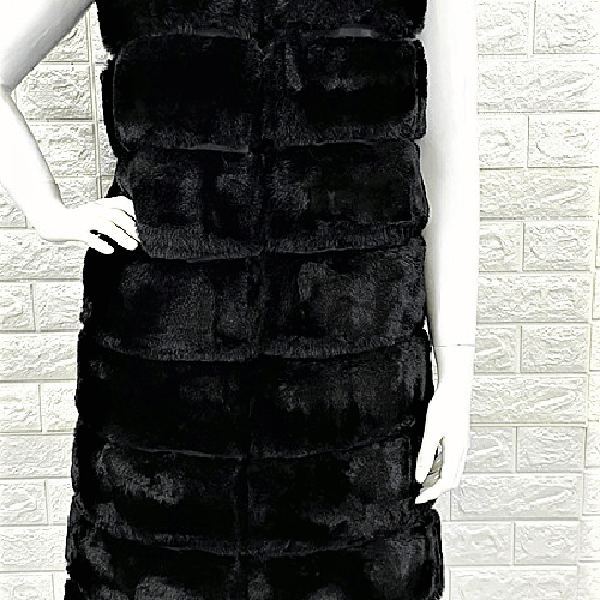 AUTN vest BLACK Lux Long Fur Vest