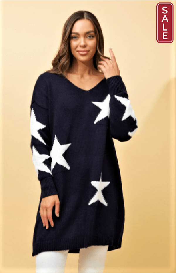 CKM star pattern knit