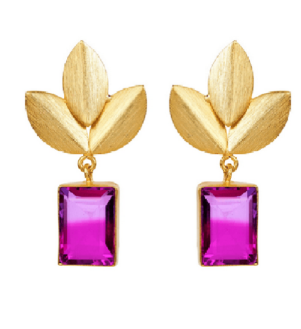 Eb&Ive earrings AMETHYST Lotus Petal Earrings