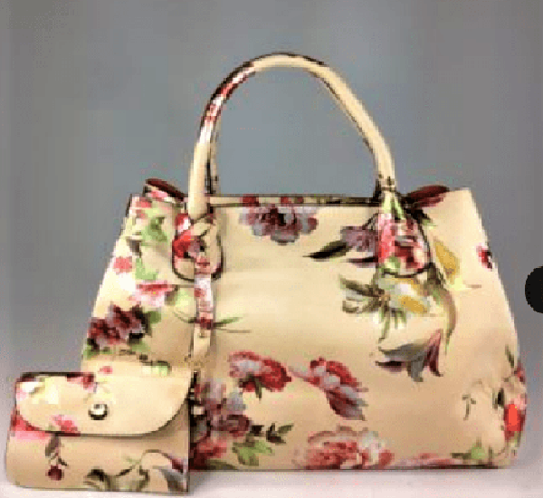 glamour plus Handbags Beige Glam floral bag 6907