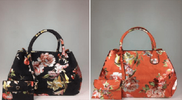 glamour plus Handbags BLACK Glam floral bag 6907
