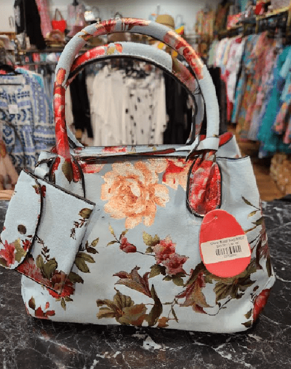 glamour plus Handbags L.BLUE Glam floral bag 6907