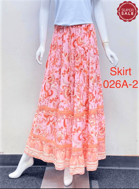 HQ skirt S / Pink. Maya  Floral cotton skirt