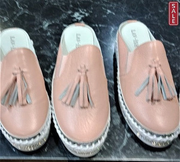 lavish shoes 36/6 / Blush Lavish Leather  Tassel slide