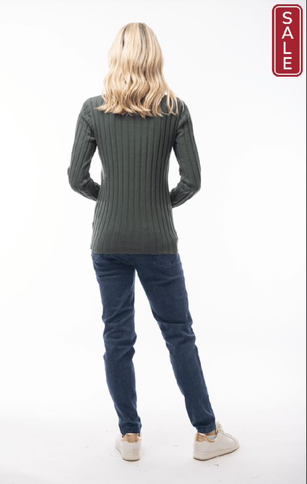 Orientique knitwear Rolled Turtle neck sage