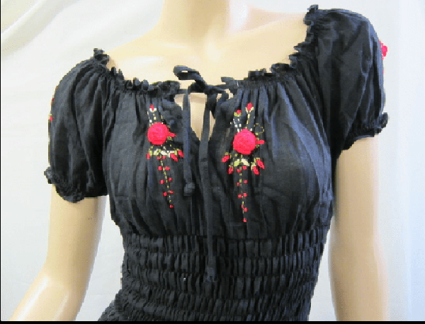 Parragraff Dress ONE SIZE / BLACK Gypsy Dress embroidered